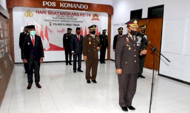 Polres-Flotim-Laksanakan-Upacara-Hari-Bhayangkara-Secara-Virtual