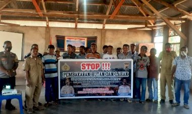 Bhabinkamtibmas-Bripka-Gergorius-Ojan-Ajak-Warga-Binaannya-Cegah-Karhutla