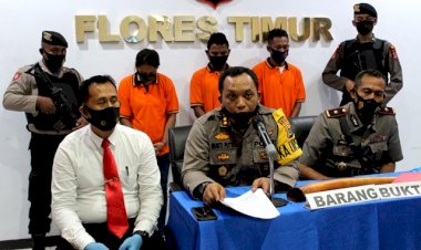 Pengungkapan-Kasus-Pencurian-Gading,-Polres-Flotim-Gelar-Press-Release