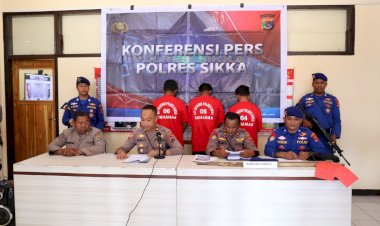 Sat-Polairud-Ungkap-Penangkapan-Ikan-Dengan-Menggunakam-Bahan-Kimia,-Polres-Sikka-Gelar-Konferensi-Pers.-
