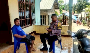 Patroli-dan-Sambang-Aparat-Desa-Lewopao,-Bhabinkamtibmas-Aipda-Nelis-Sampaikan-Beberapa-Himbauan