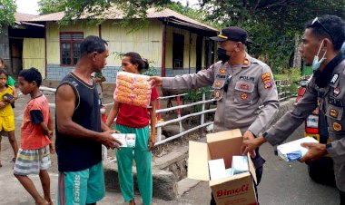 Pimpin-Patroli-Gabungan,-Kapolsek-Berikan-Himbauan-dan-Bantuan-Diwilayah-Terdampak-Erupsi-Gunung-Lewotobi