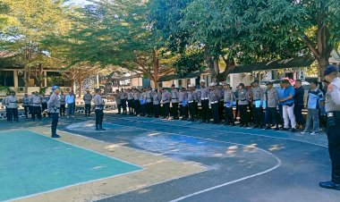 Perkuat-pengamanan-Di-KPU-Flotim,-Karendal-Ops-OMP-2024-Polres-Flotim-Berikan-Penekanan.