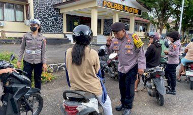 Operasi-Keselamatan-di-Depan-Mapolres-Flotim,-9-Pelanggar-Ditegur