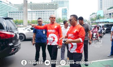Kakorlantas-Polri-Tinjau-Persiapan-Car-Free-Day,-Sambut-Hari-Bhayangkara-ke-79