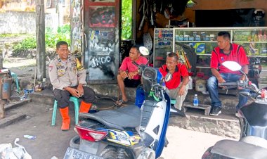Ajak-Warga-Jaga-Kamtibmas,-Aipda-Agustinus-Fay-Sambangi-Bengkel-Motor