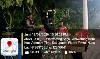 ‎Polisi-Gelar-Patroli-Jalan-Kaki-di-Perbatasan-Lewonara–Bele,-Pastikan-Situasi-Tetap-Kondusif