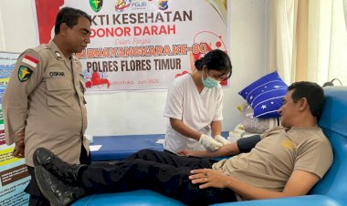 Bhakti-Kesehatan-Hari-Bhayangkara-ke-80,-Polres-Flores-Timur-Bantu-Penuhi-Stok-Darah-RSUD