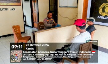 Polsek-Adonara-Laporkan-Situasi-Kamtibmas,-Wilayah-Terpantau-Aman-dan-Terkendali