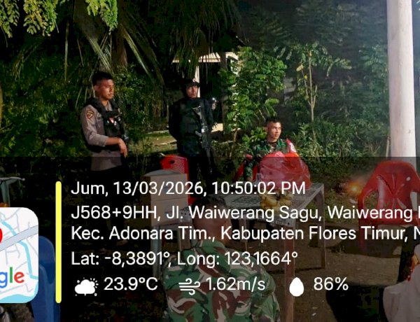 ‎Polisi Gelar Patroli Jalan Kaki di Perbatasan Lewonara–Bele, Pastikan Situasi Tetap Kondusif