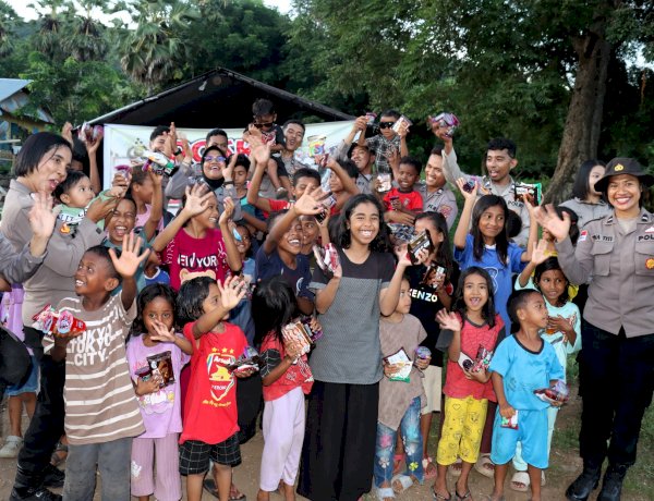Trauma Healing Polwan Flotim, Kuatkan Mental Anak Korban Gempa