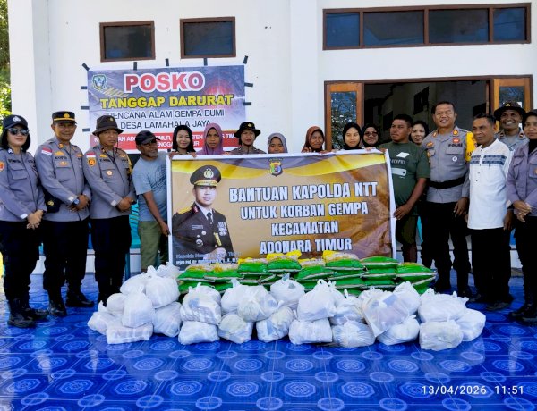 Kepedulian Kapolda NTT, Ratusan Paket Sembako Disalurkan untuk Korban Gempa Adonara Timur