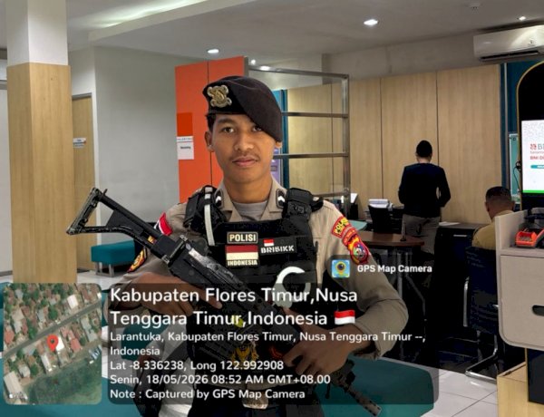 Hadir dengan Humanis, Unit Pamobvit Polres Flores Timur Pastikan Aktivitas Perbankan Berjalan Aman dan Nyaman