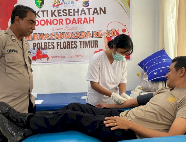 Bhakti Kesehatan Hari Bhayangkara ke-80, Polres Flores Timur Bantu Penuhi Stok Darah RSUD