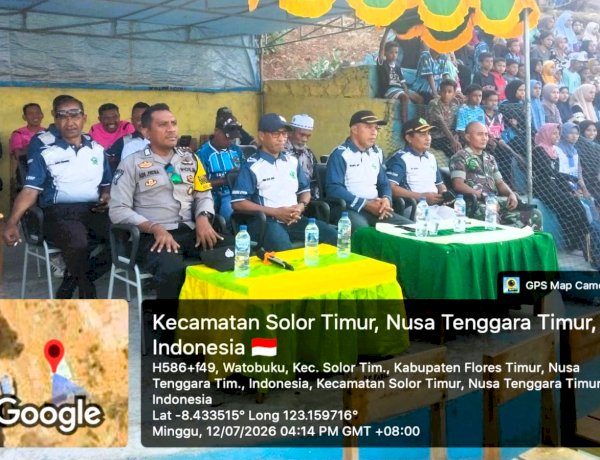 Final Manda Cup IV Berlangsung Aman, Bhabinkamtibmas Polres Flores Timur Pastikan Pengamanan Maksimal