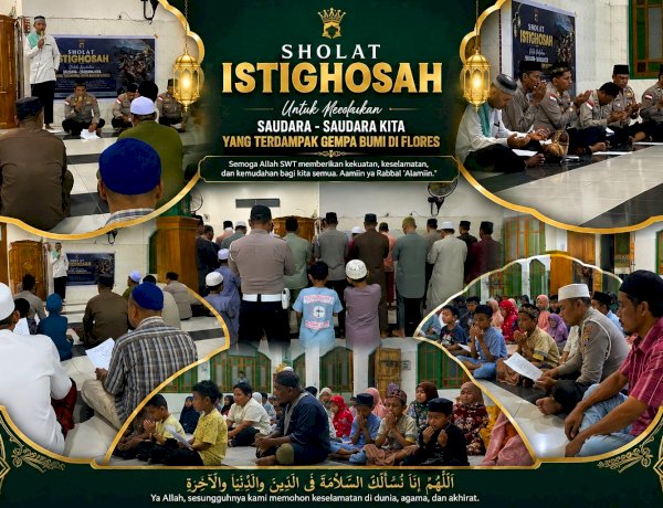 Kepedulian di Tengah Musibah Gempa, Polres Flores Timur Gelar Doa Bersama