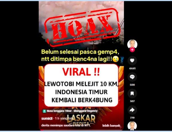 Hoaks “Gunung Lewotobi Melejit 10 KM”, Polres Flores Timur Imbau Warga Bijak Bermedia Sosial