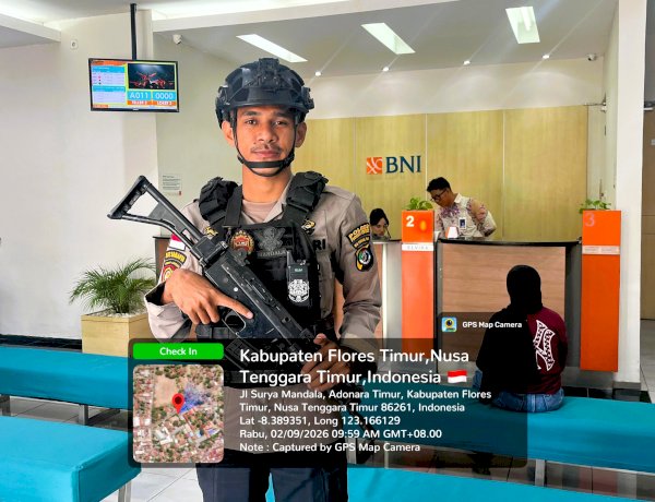 Unit Pamobvit Polres Flotim Perkuat Pengamanan Objek Vital di Sejumlah Bank
