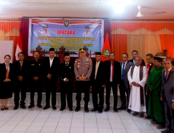 Kapolres Flores Timur Hadiri Pelantikan Pelantikan 13 Pejabat di Lingkungan Pemkab Flotim