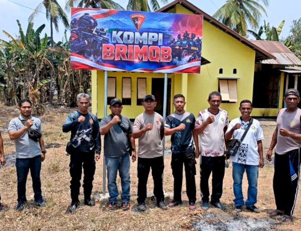 Pos Sementara Kompi Brimob di Narasaosina Dipersiapkan, Papan Nama Mulai Terpasang