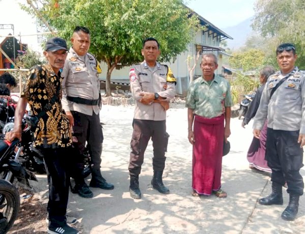 Patroli Humanis Polsek Solor Timur Berikan Rasa Aman Misa Perdana di Lewohedo