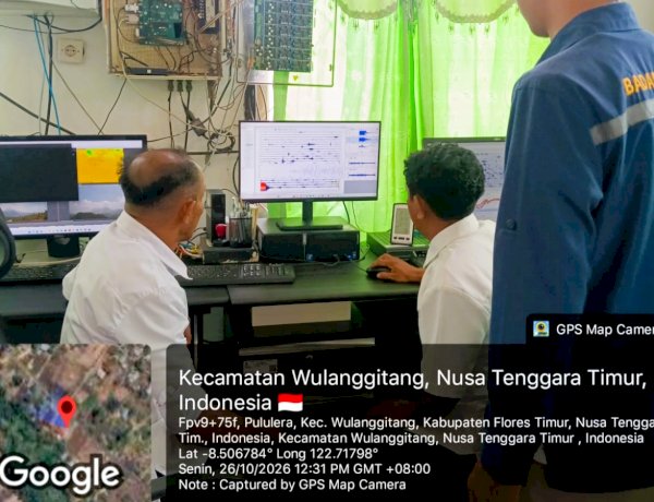 Monitoring Gunung Lewotobi, Polsek Wulanggitang Perkuat Koordinasi dengan Petugas Pos Pengamatan Lewotobi