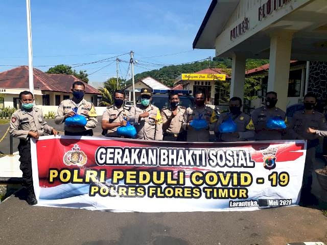Polri Peduli Covid-19, Polres Flores Timur Salurkan Bansos
