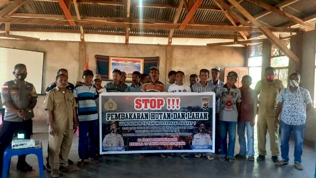 Bhabinkamtibmas Bripka Gergorius Ojan Ajak Warga Binaannya Cegah Karhutla