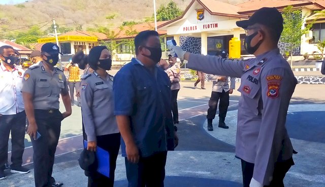 Ops Aman Nusa II, Cegah Penyebaran Covid 19 Urkes Polres Flotim Rutin Lakukan Screening