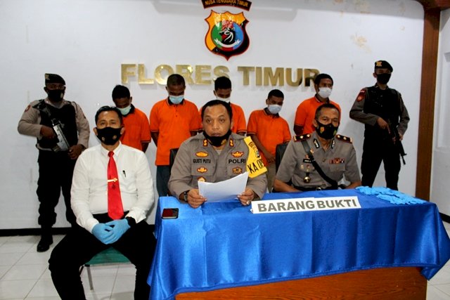 Press Release Polres Flotim Terkait Pengungkapan Kasus Pencurian Sepeda Motor