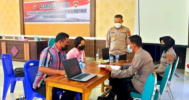 Dalam Rangka Persamaan Persepsi Pertanggungjawaban Keuangan, Tim Supervisi Bidkeu Polda NTT Datang ke Polres Flotim
