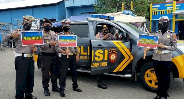 Polres Flotim Gelar KRYD Antisipasi Penyebaran Virus Covid-19