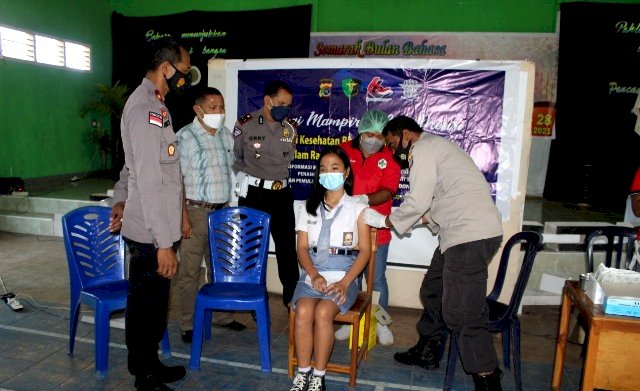 Masih Dalam Rangka Hut Ke 66 Lalu Lintas, Sat Lantas Polres Flotim Gelar Vaksinasi Tahap 2