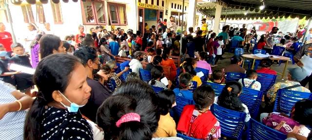 Membludak, Antusias Warga Wulanggitang Ikuti Vaksinasi Presisi Polri