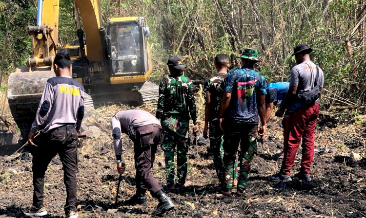 Sinergitas TNI-POLRI, Polres Flotim Berpartisipasi Dalam Pelaksanaan TMMD ke 113