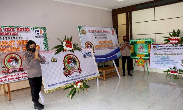 Dikirimi Karangan Bunga, Polres Flotim : Ini Bentuk Dukungan Dalam...