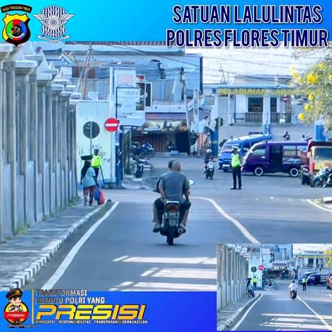 Cegah Kemacetan, Sat Lantas Polres Flotim Rutin Gatur Lalin di Pagi Harinya