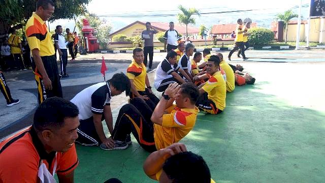 Gelar Tes Kesamaptaan Jasmani, Polres Flotim : ini untuk Jaga Kebugaran Personel