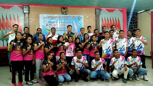 Event PORPROV Tahun 2022, Kapolres Flotim Beri Peneguhan Dan Melepas Secara Intern Tim Volly Ball Kab. Flotim