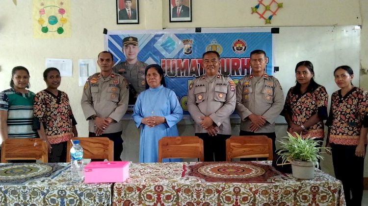 Polres Flores Timur Lakukan Jumat Curhat Bersama Pelajar SMPS Maria Goreti Di Ibu Kota Kecamatan Ile Mandiri