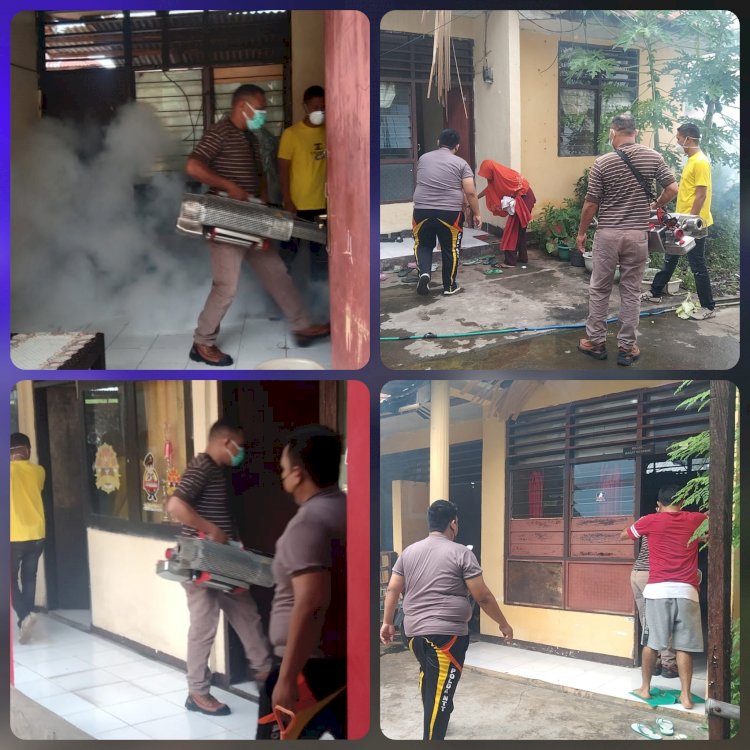 GIAT FOGGING CEGAH DBD DI MAKO POLRES FLOTIM