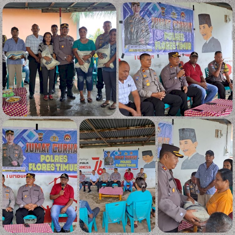 Program Jumat Curhat, Polres Flotim Berikan Bantuan Sosial Kepada Masyarakat