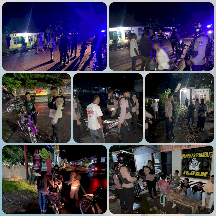 Patroli Malam Lampu Biru, Sat Samapta Polres Flotim Himbau Warga Untuk Menjaga Kamtibmas
