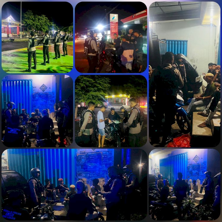 Patroli Malam Lampu Biru, Cara Polres Flotim Cegah Gangguan Kamtibmas