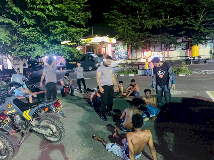 Amankan Sekelompok  Pemuda Mabuk Miras, Cegah Gangguan Keamanan Malam Hari