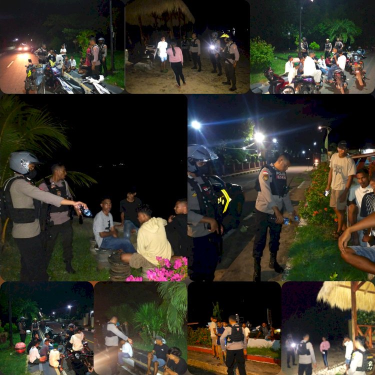 Patroli Malam Lampu Biru Sat Samapta Polres Flores Timur Musnahkan Miras