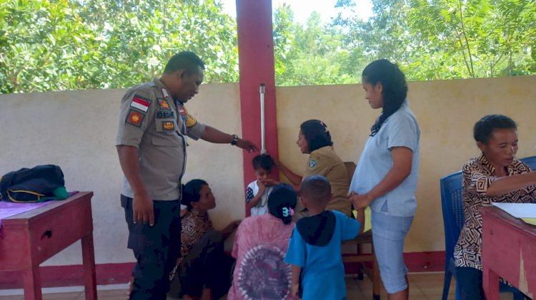 Bhabinkamtibmas Polsek Solor Gelar Sambang Dan Pemantauan Kegiatan Posyandu