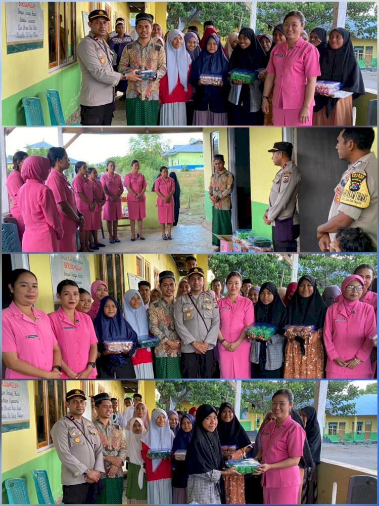 Berkah di Bulan Ramadhan, Kapolsek Solor Berbagi Takjil Bersama Anak - Anak Pasantren