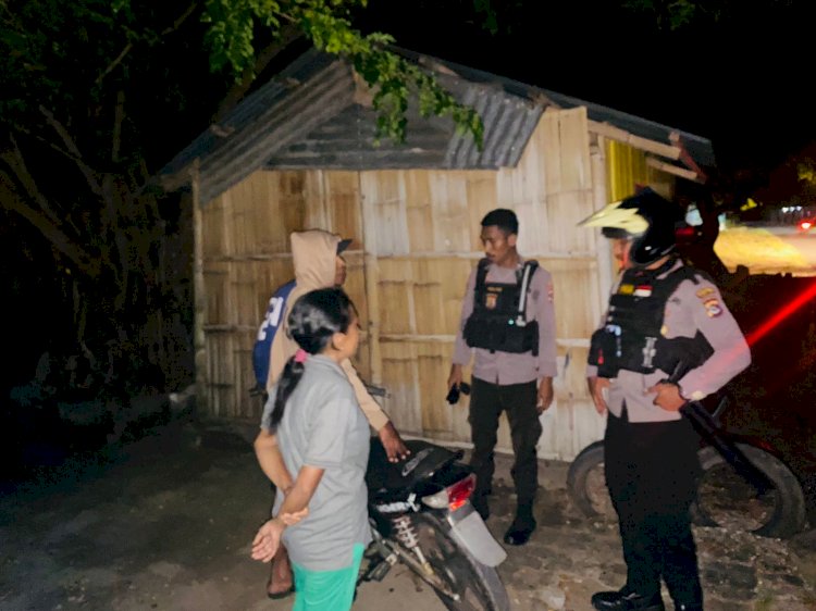 Minimalisir Tindak Kejahatan, Patroli Lampu Biru Satuan Samapta Polres Flotim Gelar Patroli Malam Hari