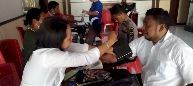 Vaksinasi Covid 19 Dalam Rangka Hari Bhayangkara ke 77 Tahun 2023 di Polres Flotim